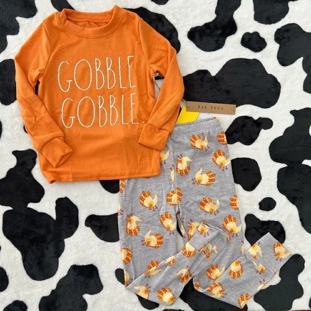 NWT Rae Dunn Thanksgiving Long Sleeve Pajama Set 5T